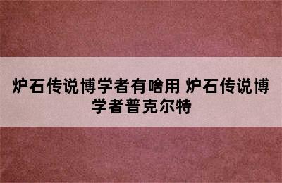 炉石传说博学者有啥用 炉石传说博学者普克尔特